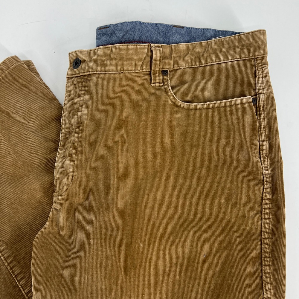 LL Bean Standard Fit Corduroy Pants Mens 44x29 Brown Stretch 502837 - Picture 3 of 8